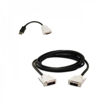 Adaptador de cable DisplayPort a DVI-D + cable DVI-D de 20 cm Segunda Mano