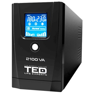 UPS TED Line Interactive 2100VA/1200W, LCD zaslon, 2x Schuko