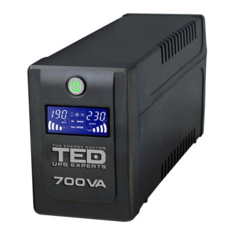 NEW UPS TED Electric 700VA / 400W Line Interactive, 2 schuko outputs, LCD Display