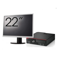 Fujitsu Esprimo D756 stationär datorpaket, Intel Core i5-6500 3,20 GHz, 8 GB DDR4, 240 GB SSD , DVD-ROM + 22 tums bildskärm + Windows 10 Pro