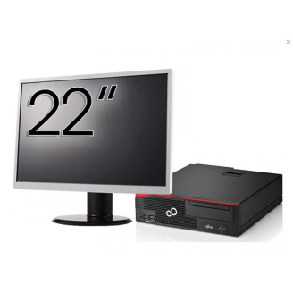 Fujitsu Esprimo D756 asztali számítógép csomag, Intel Core i5-6500 3,20 GHz, 8 GB DDR4, 240 GB SSD , DVD-ROM + 22 hüvelykes monitor + Windows 10 Pro