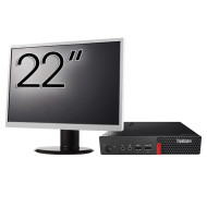 Lenovo ThinkCentre M710q Mini PC Used Computer Package, Intel Core i5-6500T 2.50GHz, 8GB DDR4, 256GB SSD + 22 Inch Monitor