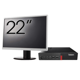 Lenovo ThinkCentre M710q Mini PC Used Package Computer, Intel Core i5-6500T 2.50GHz, 16GB DDR4, 512GB SSD + 22 Inch Monitor