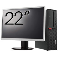 Lenovo M710 SFF Used Computer Package, Intel Core i5-6500 3.20GHz, 8GB DDR4, 256GB SSD + 22 Inch Monitor