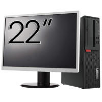 Pacchetto computer usato Lenovo M710 SFF , Intel Core i5-6500 3,20 GHz, 8 GB DDR4, 256 GB SSD + monitor da 22 pollici