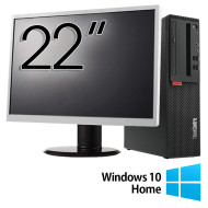 Lenovo M710 SFF Refurbished Package Computer, Intel Core i5-6500 3.20GHz, 8GB DDR4, 256GB SSD + 22 Inch Monitor + Windows 10 Home