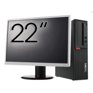 Lenovo M710 SFF Refurbished Package Computer, Intel Core i5-6500 3.20GHz, 8GB DDR4, 256GB SSD + 22 Inch Monitor + Windows 10 Home