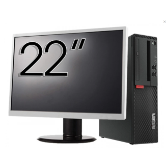 Lenovo M710 SFF Refurbished -pakketcomputer, Intel Core i5-6500 3,20 GHz, 8 GB DDR4, 256 GB SSD + 22 inch monitor + Windows 10 Home