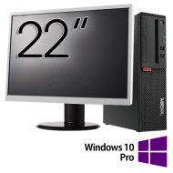 Lenovo M710 SFF Refurbished Computer Package, Intel Core i5-6500 3.20GHz, 8GB DDR4, 256GB SSD + 22 Inch Monitor + Windows 10 Pro