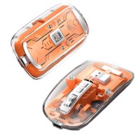 Mouse Nou M133, Wireless + Bluetooth, 2400dpi, Portocaliu, 5 Butoane Mouse Nou M133, Wireless + Bluetooth, 2400dpi, Portocaliu, 5 Butoane