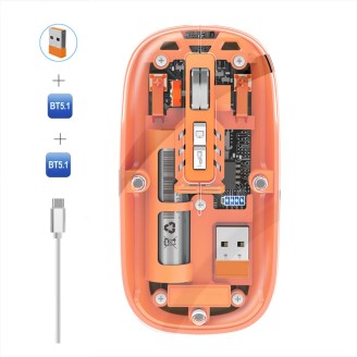 Mouse Nou M233 - Wireless, Transparent, Portocaliu Îmbunătățiți-vă productivitatea cu Mouse-ul Nou M233