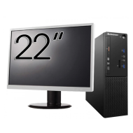 Lenovo S510 SFF renoveeritud pakettarvuti, Intel Core i7-6700 3,40 GHz, 8 GB DDR4, 256 GB SSD + 22-tolline monitor + Windows 10 Pro