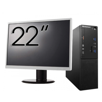 Lenovo S510 SFF Refurbished Package -tietokone, Intel Core i7-6700 3,40 GHz, 8 Gt DDR4, 256 Gt SSD + 22 tuuman näyttö + Windows 10 Pro