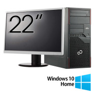 Fujitsu Esprimo P710 Tower Refurbished Package Computer, Intel Core i7-3770 3.40GHz, 8GB DDR3, 256GB SSD , DVD-ROM + 22 Inch Monitor + Windows 10 Home