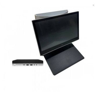 HP 800 G3 Mini, generalüberholtes POS-Paket, 14 Zoll HP L7014t Touchscreen + 10 Zoll HP L7010t, Intel Core i3 -7100T 3,40 GHz, 8 GB DDR4, 256 GB SSD + Windows 10 Pro