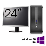 HP 800 G2 Tower Refurbished Computer Package, Intel Core i5-6500 3.20GHz, 16GB DDR4, 256GB SSD + 24-инчов монитор + Windows 10 Pro