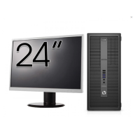 Pacáiste Ríomhaire Athchóirithe Túr HP 800 G2 , Intel Core i5-6500 3.20GHz, 16GB DDR4, 256GB SSD + 24 Inch Monitor + Windows 10 Pro