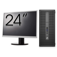 Použitý počítačový balík HP 800 G2 Tower , Intel Core i5-6500 3,20 GHz, 8 GB DDR4, 256 GB SSD + 24-palcový monitor
