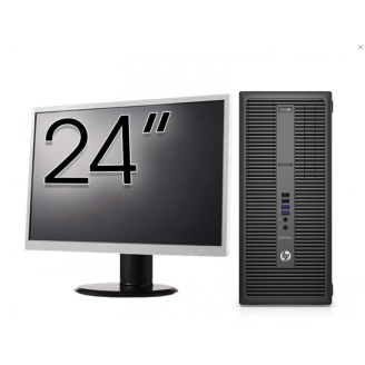 Pachet Calculator Refurbished HP 800 G2 Tower, Intel Core i5-6500 3.20GHz, 8GB DDR4, 256GB SSD + Monitor 24 Inch + Windows 10 Pro