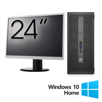 Pakkett tal-Kompjuter Irranġat Torri HP 800 G2 , Intel Core i5-6500 3.20GHz, 16GB DDR4, 512GB SSD + Monitor ta&#39; 24 pulzier + Windows 10 Home
