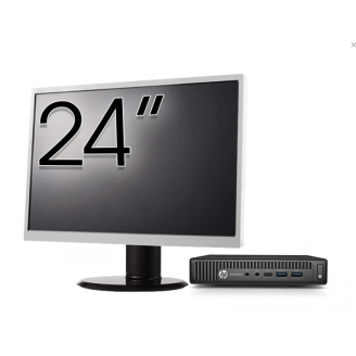 HP EliteDesk 800 G2 Mini PC Refurbished Computerpakket, Intel Core i5-6500 3,20-3,60GHz, 16GB DDR4, 512GB SSD + 24 Inch Monitor + Windows 10 Home