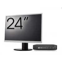 HP EliteDesk 800 G2 Mini PC Refurbished Computer Package, Intel Core i7-6700T 2.80 - 3.60GHz, 16GB DDR4, 512GB SSD + 24 Inch Monitor + Windows 10 Home