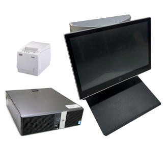 HP RP5810 SFF Used POS System, Intel Core i5-4570S 2.90GHz, 8GB DDR3, 128GB SSD , 4 x Serial Port, 1 x 24 Volt USB, 3 x 12 Volt USB + Retail Monitors 14 Inch HP L7014t Touchscreen + 10 Inch HP L7010t + POS printer Nixdorf TH 230+