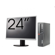 Pachet Calculator Refurbished LENOVO ThinkCentre M910s SFF, Intel Core i5-6500 3.20GHz, 8GB DDR4, 256GB SSD + Monitor 24 Inch + Windows 10 Pro