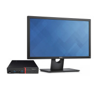 Pachet Calculator Second Hand Lenovo ThinkCentre M700 Mini PC, Intel Core i5-6400T 2.20 - 2.80GHz, 8GB DDR4, 256GB SSD + Monitor 24 Inch