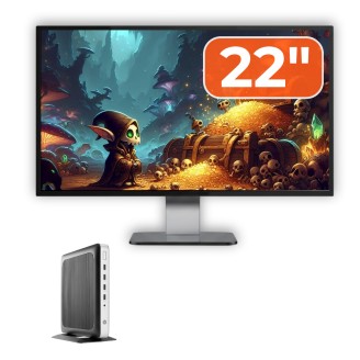 Pachet PC HP T630 Thin Client, AMD GX-420GI, 8GB RAM, Monitor 22" Soluție Compactă și Eficientă pentru Birou