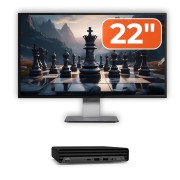 Πακέτο Υπολογιστή HP EliteDesk 800 G6 Mini PC, i5-10500T, 8GB, 256GB SSD, Οθόνη 22