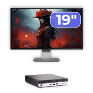 Pachet Calculator HP EliteDesk 800 G3 Mini PC, Intel i5, 8GB, 256GB SSD, Monitor 19