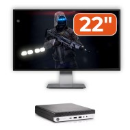 Pachet Calculator HP EliteDesk 800 G3 Mini PC, Intel i5, 8GB RAM, 256GB SSD, Monitor 22