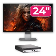 Pachet Calculator HP EliteDesk 800 G3 Mini PC, Intel Core i5, 8GB, 256GB SSD, Monitor 24