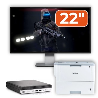 Pachet Calculator HP EliteDesk 800 G3 Mini PC i5-6500T 16GB 256GB SSD Monitor 22" Transformă-ți biroul cu performanța HP EliteDesk 800 G3