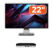 Pachet Calculator Second Hand HP ProDesk 400 G4 Mini PC, i5-8500T, 8GB RAM, 256GB SSD, Monitor 22