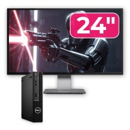 Pachet Calculator DELL OptiPlex 3090 Mini PC, Intel Core i3, 8GB, 256GB SSD, Monitor 24