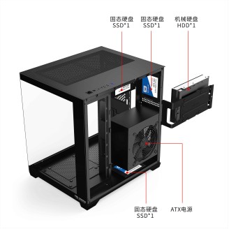 Carcasa Pro Gaming Ambra Black Cube, Middle Tower, 5x Ventilatoare ARGB