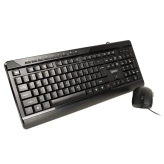 Kit tastatură wired Spacer SPOK-WD-02 USB cu mouse Negru Kit tastatură wired Spacer SPOK-WD-02 USB cu mouse Negru