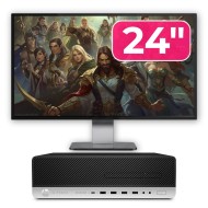 Pachet Calculator HP EliteDesk 800 G4 SFF, Intel Core i5-8500, 8GB RAM, 256GB SSD, Monitor 24