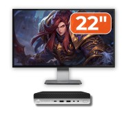 Pachet Calculator HP EliteDesk 800 G5 Mini PC, Intel i5-9600, 8GB RAM, 256GB SSD, Monitor 22