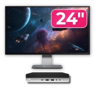 Pachet Calculator HP EliteDesk 800 G5 Mini PC i5-9600 8GB 256GB SSD + Monitor 24