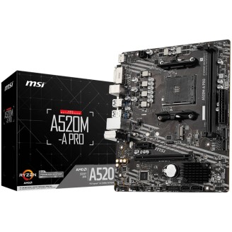 MSI A520M-A PRO Placa de bază AM4 m-ATX 64GB DDR4 MSI A520M-A PRO Placa de bază AM4 m-ATX 64GB DDR4
