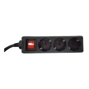 Alargador Spacer PP-3-15, 3 Tomas Schuko, 1.5m, 16A, Negro Alargador Spacer PP-3-15, 3 Tomas Schuko, 1.5m, 16A, Negro