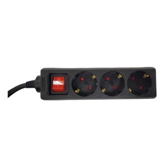 Alargador Spacer PP-3-15, 3 Tomas Schuko, 1.5m, 16A, Negro