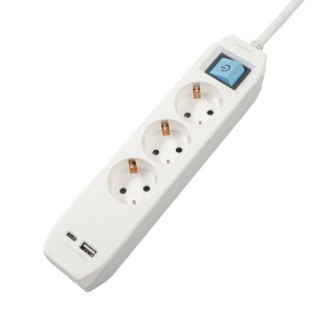 Alargador USB Spacer PP-3-18-TC-USB, 3 Schuko, 1.8m, 16A Alargador USB Spacer PP-3-18-TC-USB, 3 Schuko, 1.8m, 16A