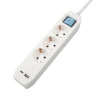 Prelungitor cu USB Spacer PP-3-45-TC-USB, 3 Schuko, 4.5m Prelungitor cu USB Spacer PP-3-45-TC-USB, 3 Schuko, 4.5m