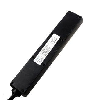 Alargador Spacer PP-5-30 v2, 5 tomas Schuko, 3m, 16A, negro