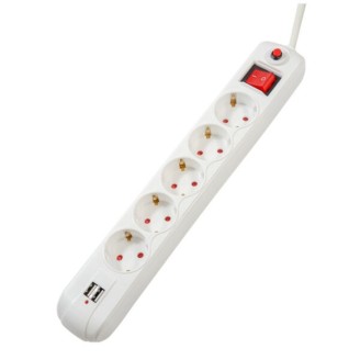 Prelungitor Spacer PP-5-30-USB cu 5 prize și 2 USB Quick Charge Îmbunătățiți-vă spațiul de lucru cu conectivitate eficientă
