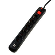 Prelungitor Spacer PP-5-18B-USB: 5 Prize Schuko, 2 Porturi USB 2.1 Quick Charge Prelungitor Spacer PP-5-18B-USB: 5 Prize Schuko, 2 Porturi USB 2.1 Quick Charge
